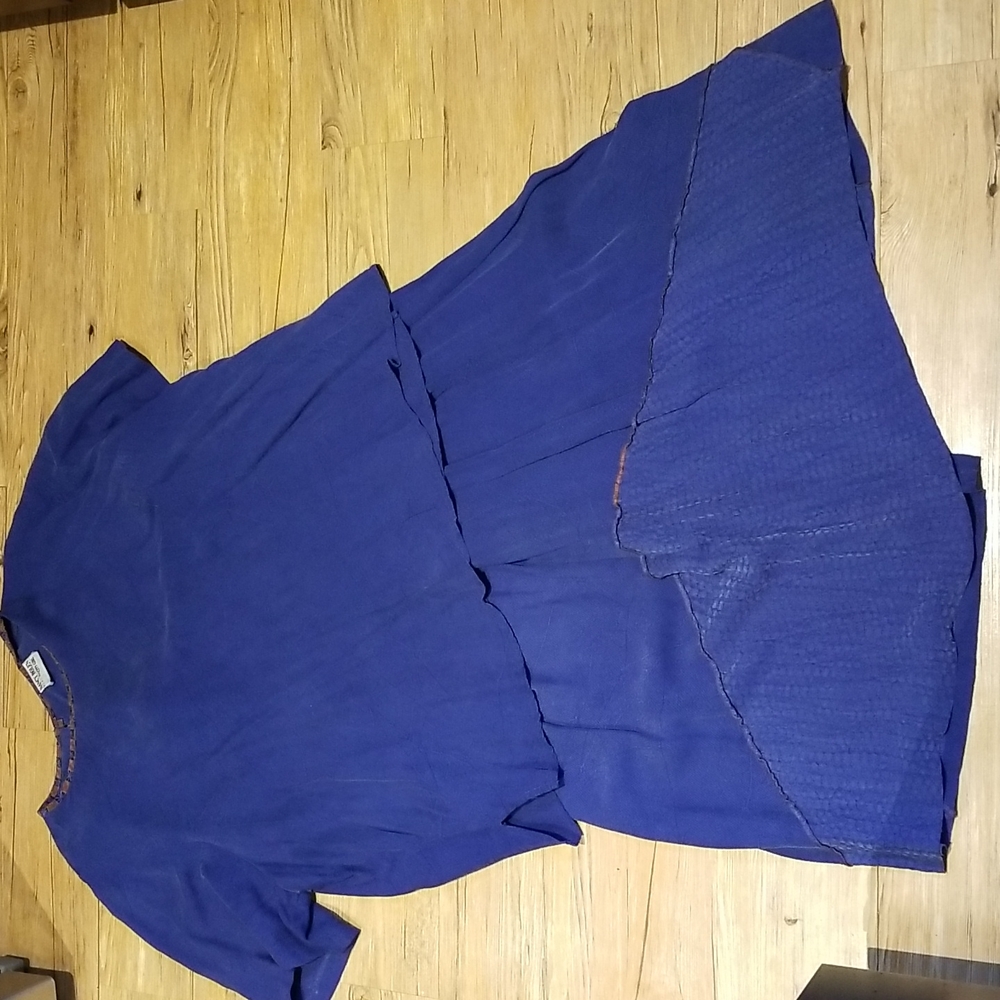 Nancy Bolen Vintage Gorgeous 2pc Blue shirt and dress set sz 1x